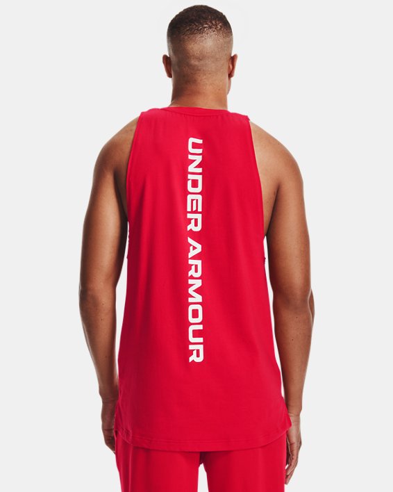 Camiseta sin mangas de algodón UA Baseline para hombre, Red, pdpMainDesktop image number 1